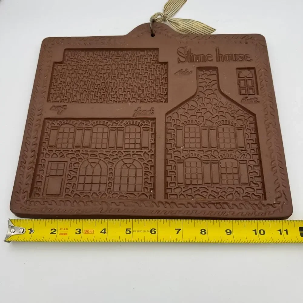 Hartstone Vintage Stone House Gingerbread Cookie Mold Terracotta Wall Hanging